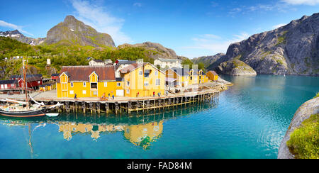 Lofoten Islands, Harbour in Nusfjord, Norway Stock Photo