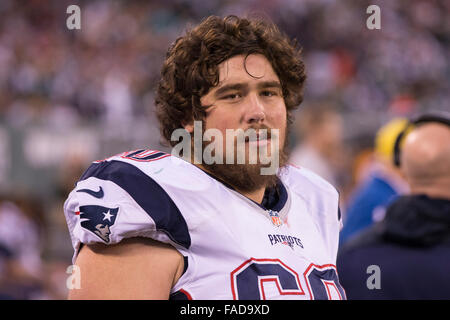 East Rutherford, New Jersey, USA. 27th Dec, 2015. New England Patriots center David Andrews (60) looks on during the NFL game between the New England Patriots and the New York Jets at MetLife Stadium in East Rutherford, New Jersey. The New York Jets won 26-20. Christopher Szagola/CSM/Alamy Live News Stock Photo