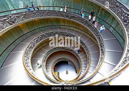 Staircase in the Vatican Museum. Stock Photo