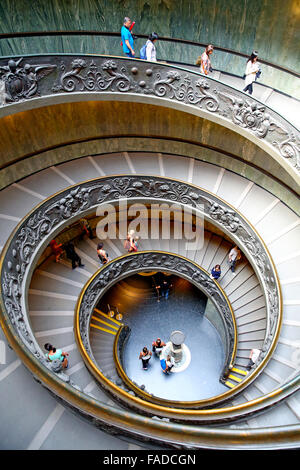 The modern Bramante staircase in the Vatican Museum. Stock Photo