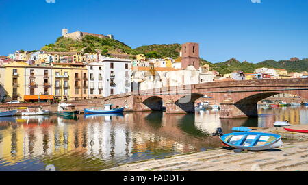 Bosa Old Town, Sardinia Island, Italy Stock Photo