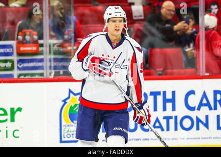 Washington Capitals center Evgeny Kuznetsov (92) during the NHL game between the Washington Capitals and the Carolina Hurricanes at the PNC Arena. Stock Photo