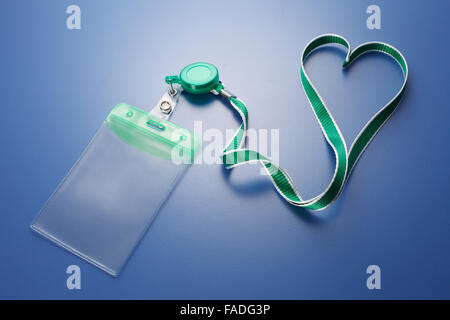 tag or card holder with landyard Stock Photo