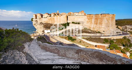 Bonifacio Citadel, South Coast of Corsica Island, France Stock Photo