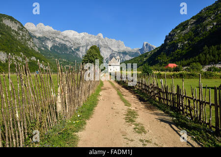 Theth, Thethi valley, Theth, Thethi Nationalpark, Albanian Alps, The Balkans, Albania Stock Photo