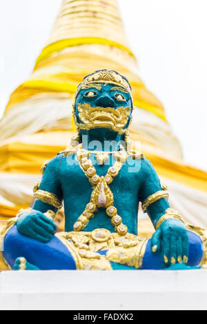 Giant Statue in Thai Temple Stock Photo