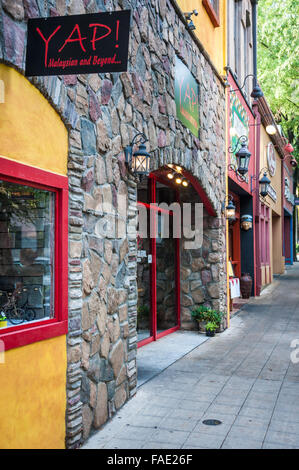 Downtown eateries along Main Street in Greenville, South Carolina. Stock Photo