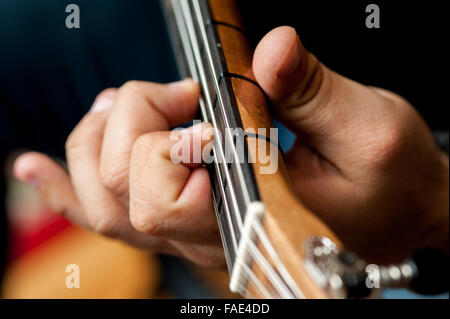 Man playing Greek Lute Stock Photo