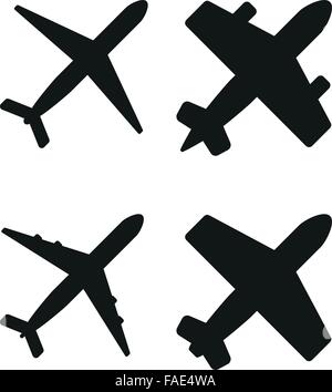 Vector illustration of black planes Stock Vector