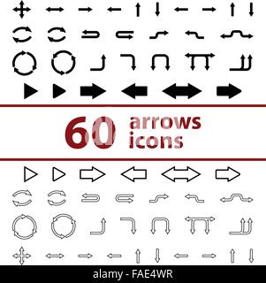 Vector illustration set of icons arrows Stock Vector