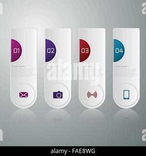 Vector illustration infographics four rectangles Stock Vector
