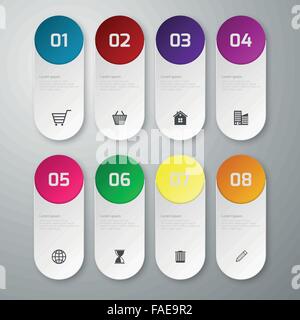 Vector illustration infographics eight rectangles Stock Vector