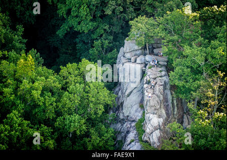 Aerial view the King & Queen seat in Rocks State Park, MD. Stock Photo