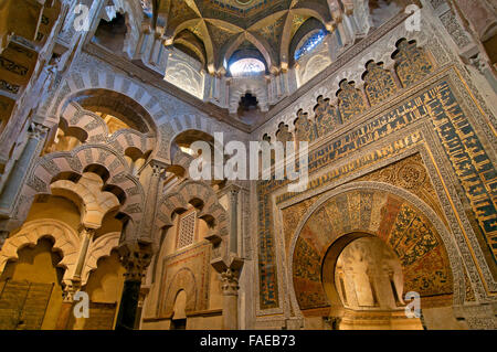 Maqsura and Mihrab of the Great Mosque, Cordoba, Region of Andalusia, Spain, Europe Stock Photo