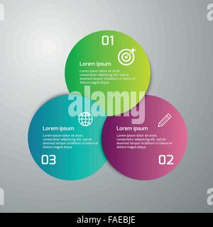 Vector illustration infographics 3 colored circles Stock Vector
