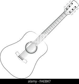 vector illustration of electric guitar line art Stock Vector Image ...