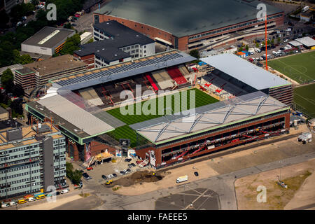 Aerial view, remodeling Millerntor Stadium, FC St. Pauli, Hamburg, Free and Hanseatic City of Hamburg, Hamburg, Germany, Europe, Stock Photo