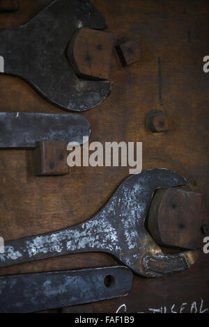 Color image of some very big wrenches. Stock Photo