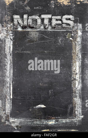 Blackboard in grunge style, scratched and ruined, for notes. Stock Photo