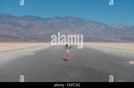 Death Valley,Nevada,nearly 300ft below sea level,and along a known fault between earth s plates-is hot very hot,hence the name. Stock Photo