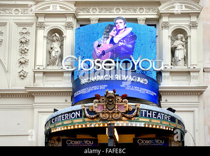 London, England, UK. 'Close To You - Burt Bacharach Reimagined' at the Criterion Theatre, Piccadilly Circus Stock Photo