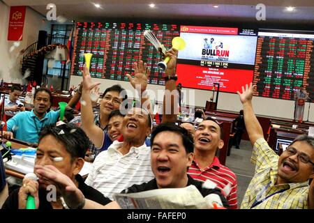 Manila, Philippines. 29th Dec, 2015. Philippine Stock Exchanges in Makati City celebrated the last trade this year and they will be resume in January 4, 2016. © Gregorio B. Dantes Jr./Pacific Press/Alamy Live News Stock Photo