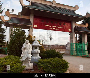 Niagara Falls; Ontario; Canada; December, 20,2015. View of the Cham Shan Temple . A Ten Thousand Buddhas Sarira Stupa Temple Stock Photo