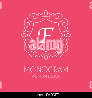 Simple Monogram Template Simple and graceful monogram design template, Elegant lineart logo ...