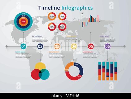 Vector illustration of a timeline infographics Stock Vector