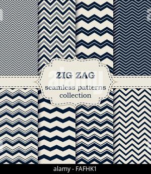 Vector illustration of a set seamless patterns Stock Vector