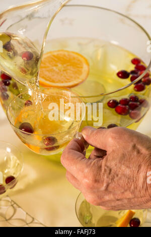 Crystal punch bowl and cups Stock Photo