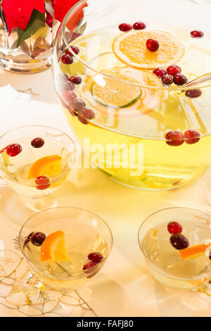 Crystal punch bowl and cups Stock Photo