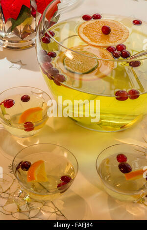 Crystal punch bowl and cups, HDR format Stock Photo