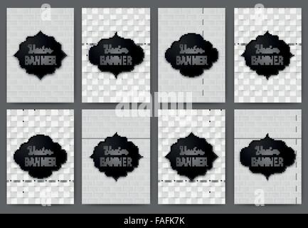 Vector illustration set of invitations banner a4. Stock Vector