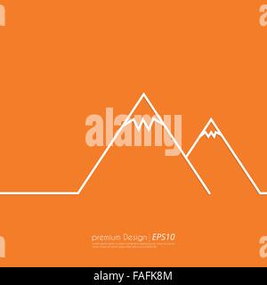 Vector illustration of a linear mountain Stock Vector