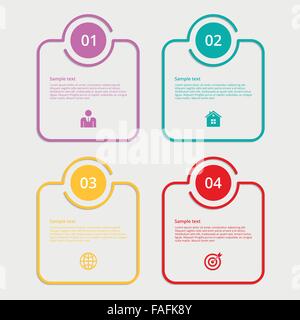 Vector illustration infographics linear squares Stock Vector