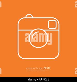 Vector illustration of a linear camera icon. Stock Vector