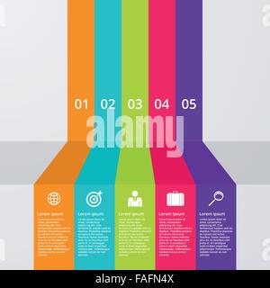 Vector illustration infographic five options. Stock Vector