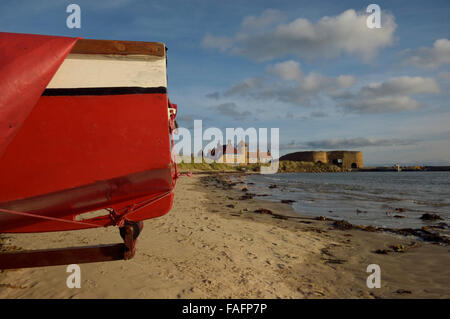 Beadnell Bay and village, Northumberland, England, UK Stock Photo