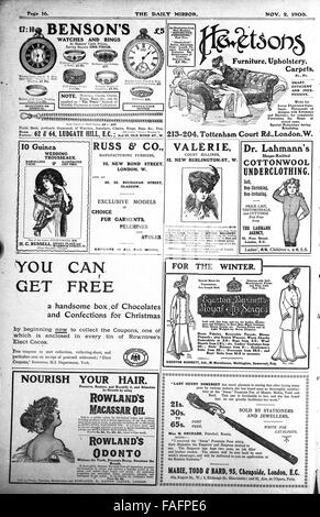 Newspaper advert ladies fashion in the Daily Mirror published November ...