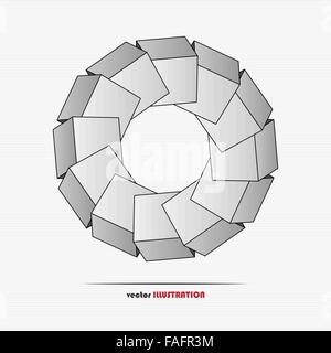 Abstract figure made of cubes for your design Stock Vector