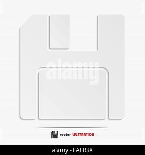 Abstract floppy disk web icon for your design Stock Vector
