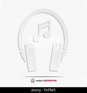 Abstract headphones web icon for your design Stock Vector