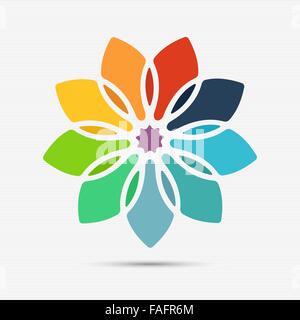 Abstract colorful flower logo template for your design Stock Vector
