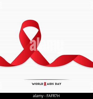 World AIDS Day red ribbon for your design Stock Vector
