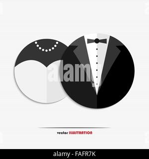 Abstract bride and groom web icons for your design Stock Vector