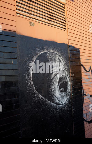 Portugal, city of Lisbon, crying baby mural Stock Photo