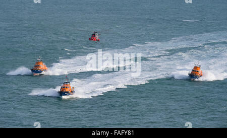 Royal Navy 771 Squadron final exercise with the RNLI Stock Photo