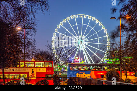 Winter Wonderland at Night From Marble Arch London UK Stock Photo