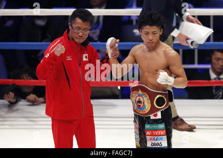 Ariake Coliseum, Tokyo, Japan. 29th Dec, 2015. Naoya Inoue (JPN), DECEMBER 29, 2015 - Boxing : WBO Superfly weight title bout at Ariake Coliseum, Tokyo, Japan. Naoya Inoue won by TKO after 2nd rounds. Credit:  Yusuke Nakanishi/AFLO SPORT/Alamy Live News Stock Photo